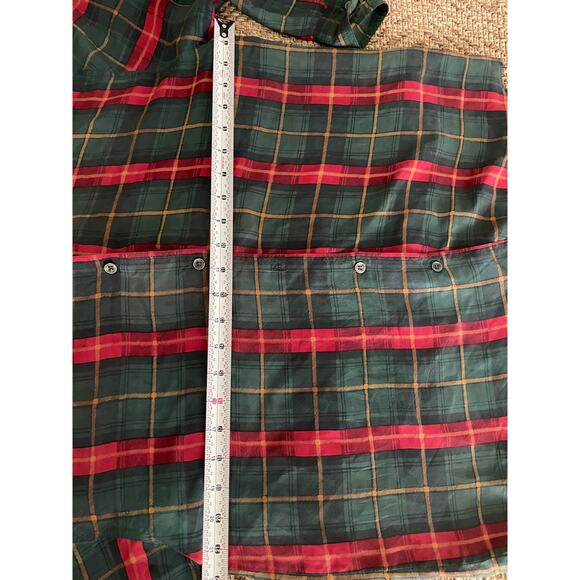 Vintage Jonathan Martin 100% Silk Blouse in red and Green plaid SZ Med - Picture 5 of 7